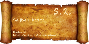 Sajben Kitti névjegykártya