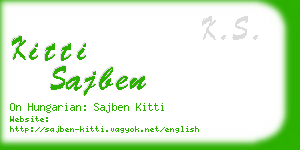 kitti sajben business card